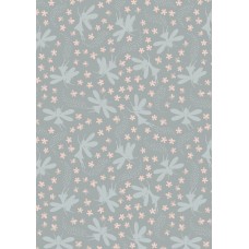Lewis & Irene Fairy clocks - Light grey floral fairies with silver metallic 